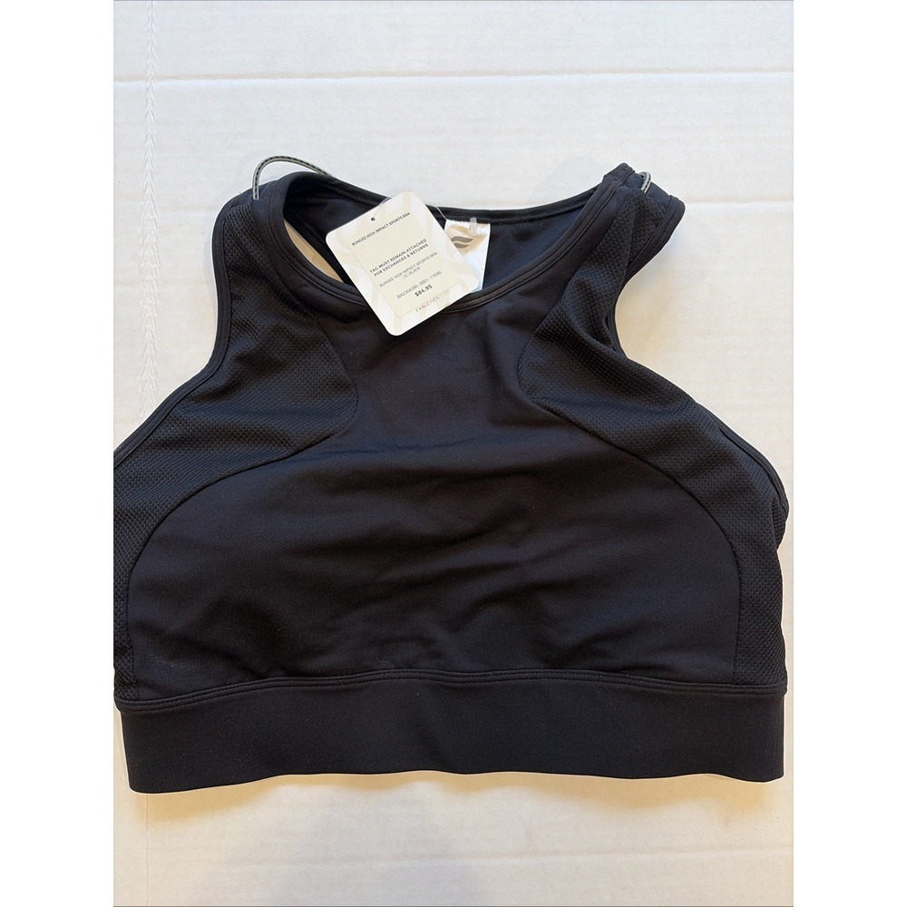 NWT Fabletics women's bungee high impact sports bra black size S